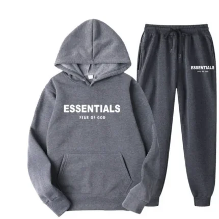 Essentials Hoodie Angst Voor Dunkelgrauer Training Sanzug